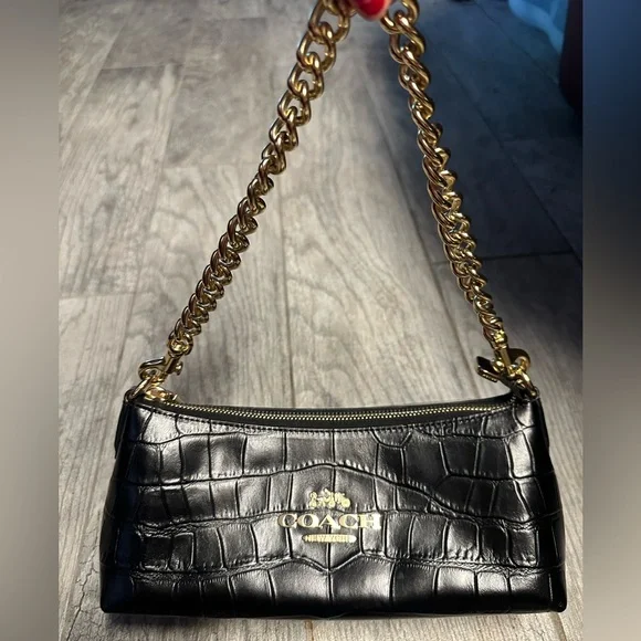 Coach Limited Edition Black and Gold Chain Strap/ Shoulder Bag